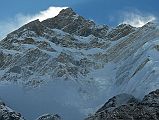 403 Annapurna Northwest Face From French First North Base Camp Early Morning �first, the north-west ridge, and it is on this ridge that, in theory, we ought to launch our first attack. Secondly there is the west glacier of Annapurna � it looks as if we ought to be able to follow a couloir from it up to the spur with the main ridge� (Maurice Herzog, Annapurna). Reinhold Messner and Hans Kammerlander did climb the couloir in 1985, reaching the summit via the long summit ridge.